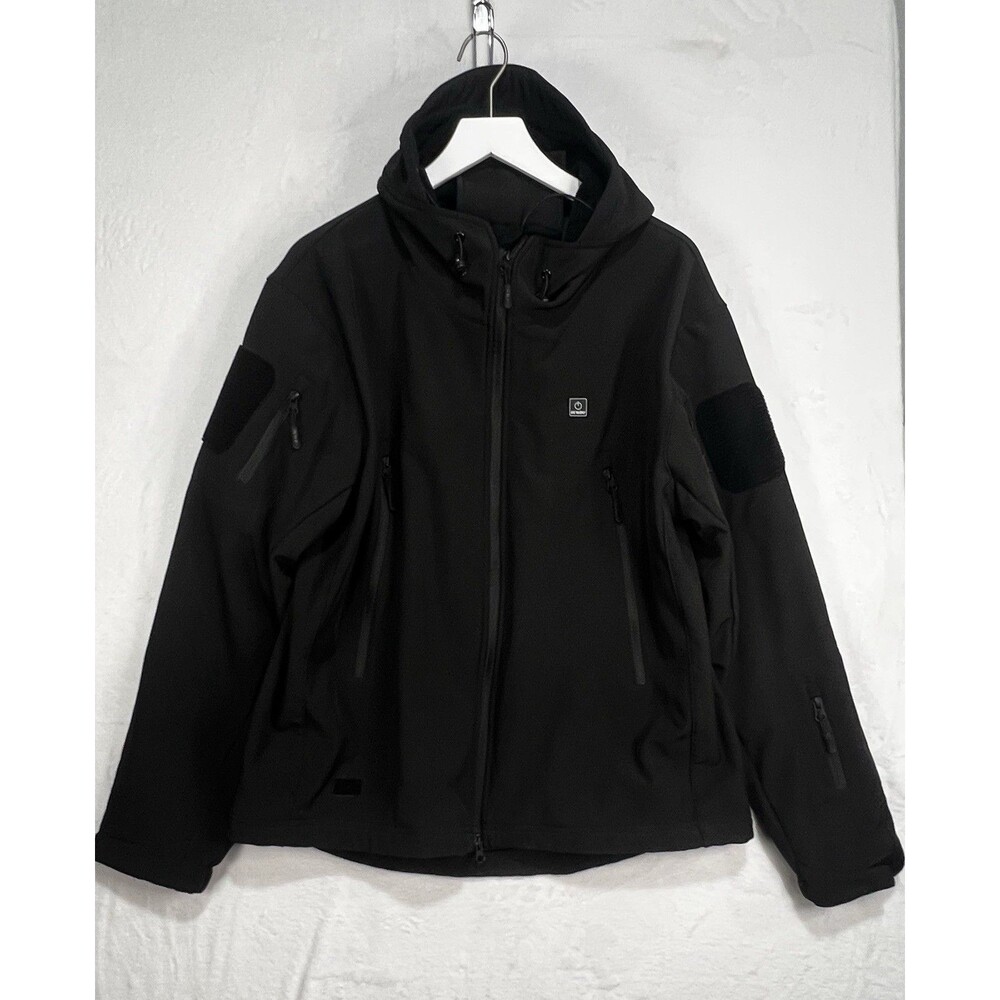 Dewbu Electric Heated Hooded Jacket Men's L Black Work Wear NO BATTERY